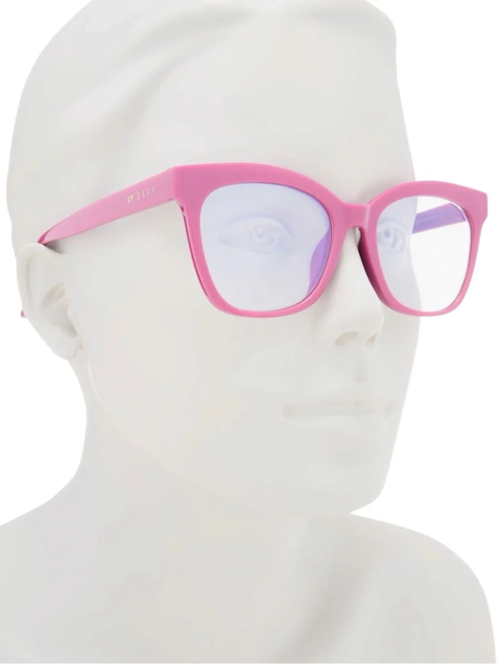 DIFF Willa Bluelight Glasses Bubblegum Pink Frame Blue Light Lens Square NWT